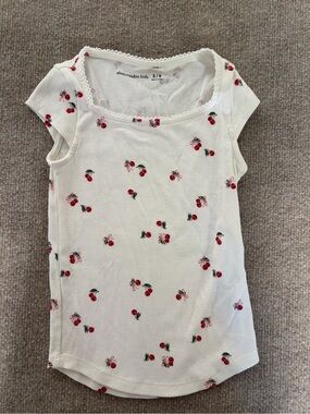 abercrombie kids White Tank Top with Red Cherry Print
